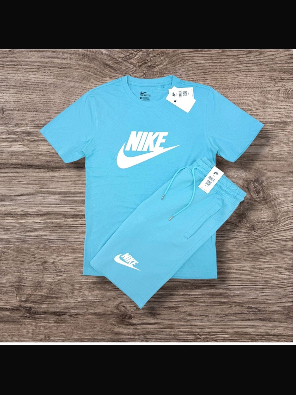 Nike Sky Blue Short Sleeve Tee & Shorts Set